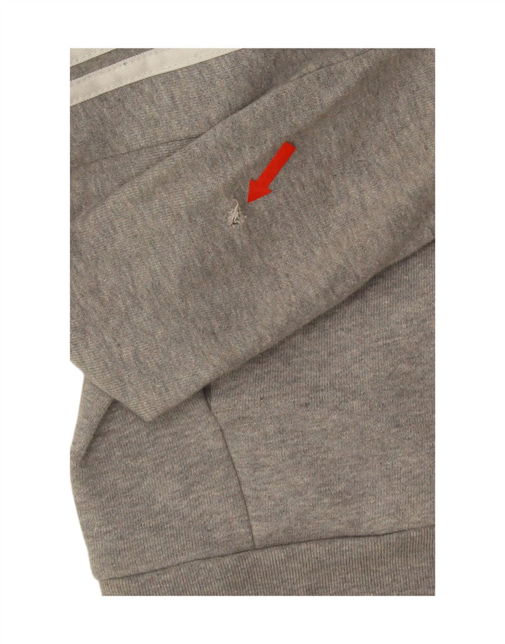 Adidas masculino regular fit zip moletom com capuz médio algodão cinza