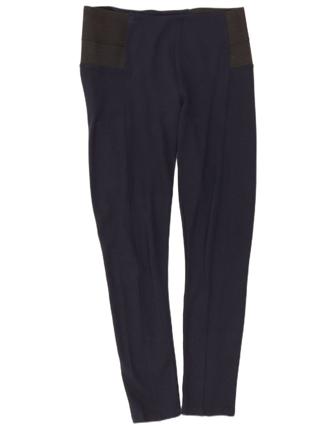 Leggings femininas Zara UK 14 grande azul marinho colorblock viscose