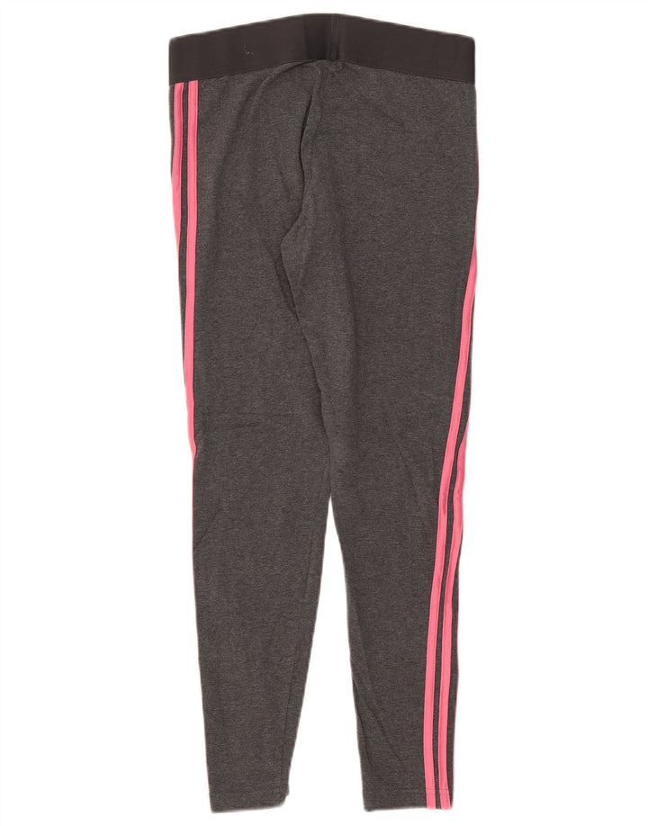 Leggings Adidas Femininas UK 12/14 Algodão Cinza Médio