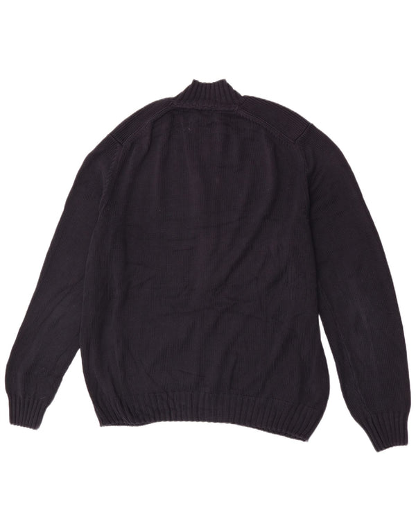 Suéter cardigã masculino Massimo Dutti 2XL algodão azul marinho