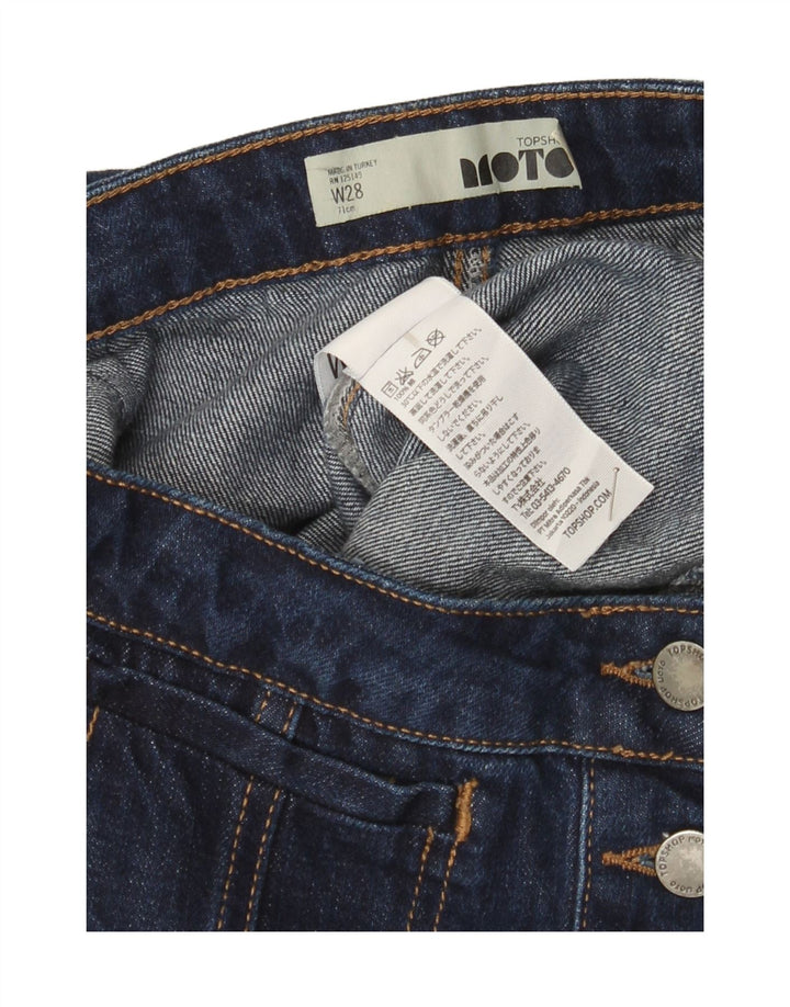 Mini saia jeans feminina Topshop W28 algodão azul marinho médio