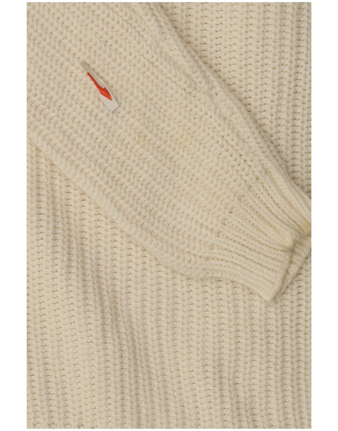 Suéter cardigã feminino com zíper completo da Marks & Spencer Reino Unido 14 algodão branco médio