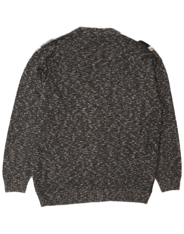 Suéter cardigã masculino Di Candia IT 54 XL lã manchada cinza