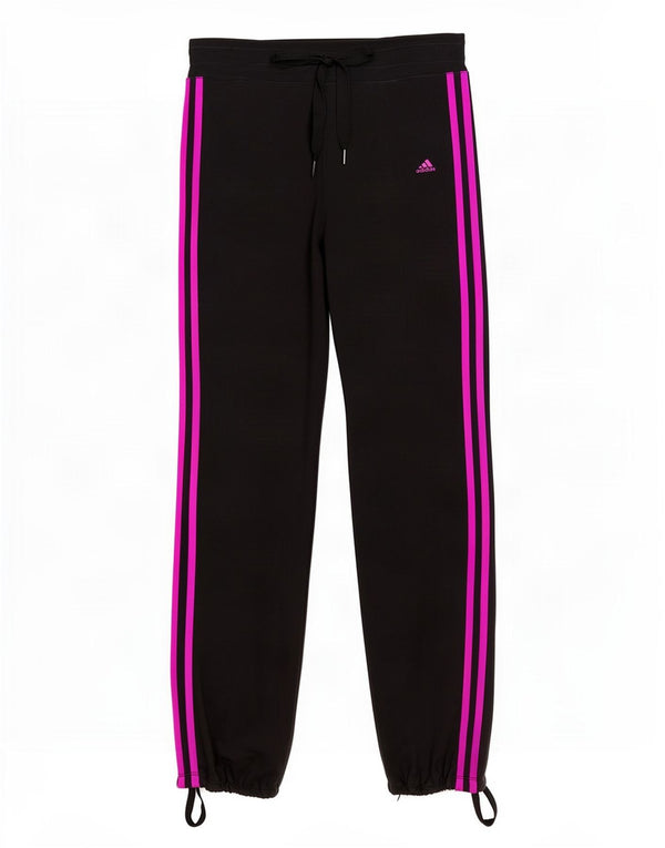 Adidas Womens Climalite Calças de treino Joggers UK 8/10 Pequeno Preto