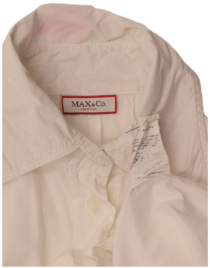 Camisa feminina Max & Co. UK 12 algodão branco médio