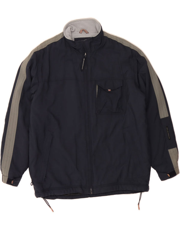 Jaqueta corta-vento masculina BEN SHERMAN UK 40 grande bloco colorido azul marinho