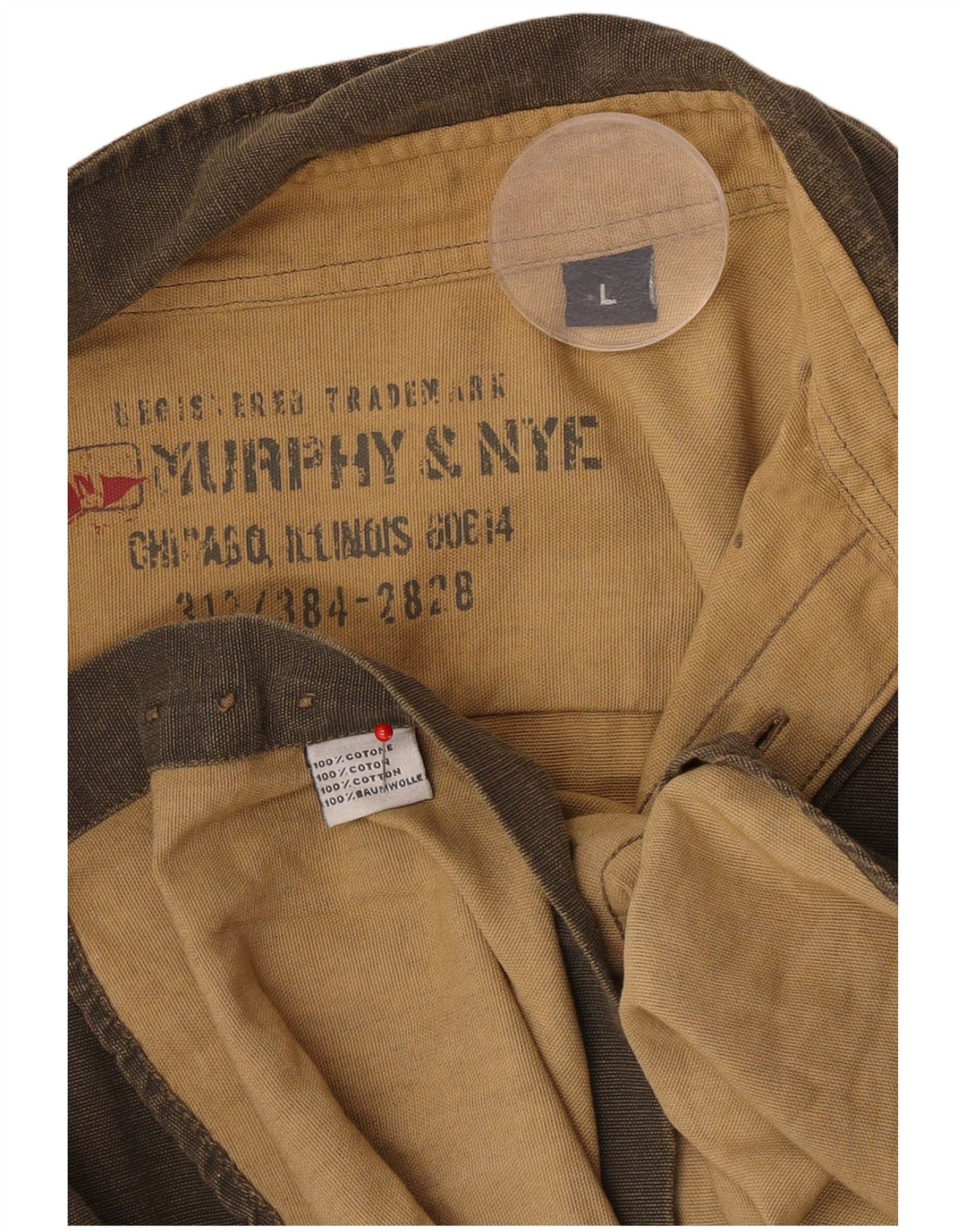 Camisa masculina Murphy & Nye grande algodão cáqui