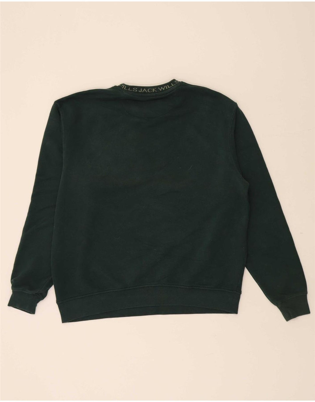 JACK WILLS Suéter masculino de ajuste relaxado grande algodão verde