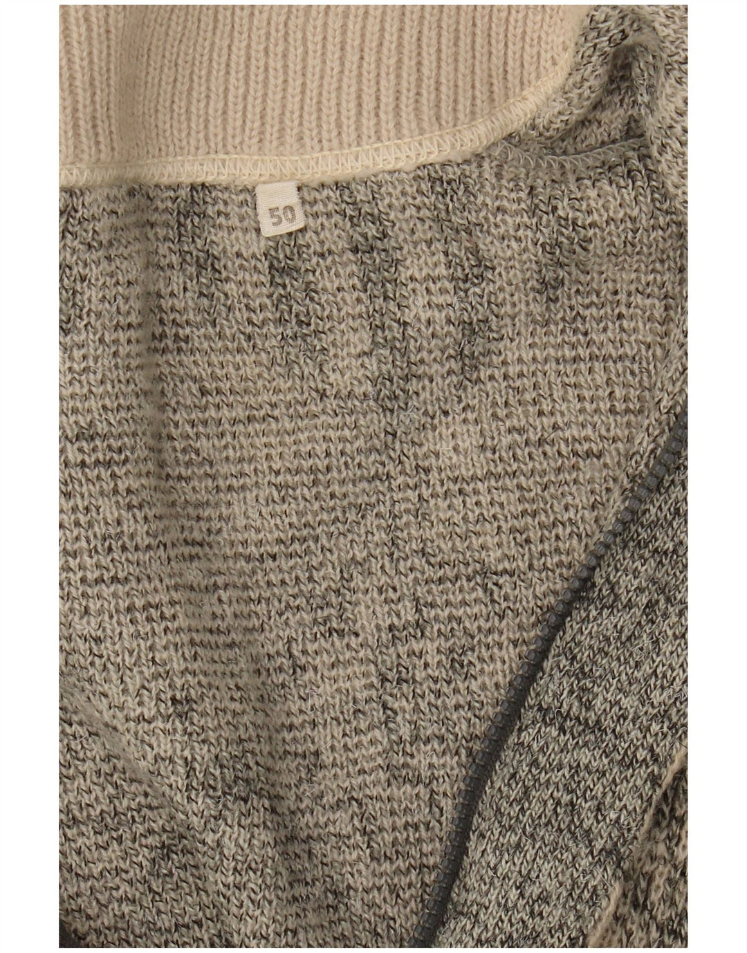VINTAGE Mens Loose Fit Cardigan Sweater IT 50 Medium Grey Argyle/Diamond