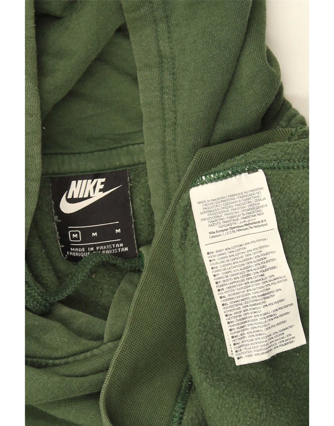 Nike Mens Hoodie Jumper Médio Algodão Verde