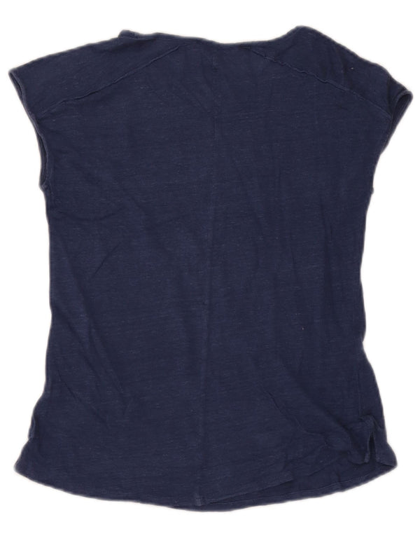 Camiseta feminina Massimo Dutti UK 6 XS azul marinho manchado