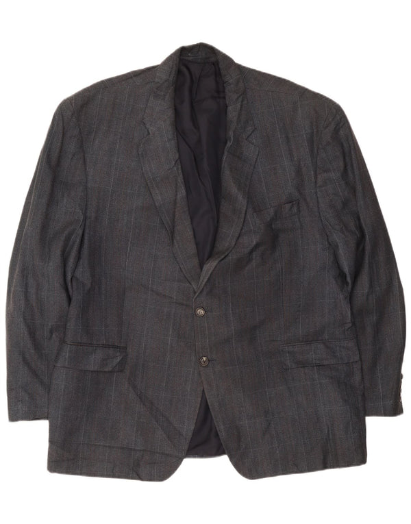 Jaqueta blazer masculina Chaps com 2 botões UK 42 XL azul marinho xadrez