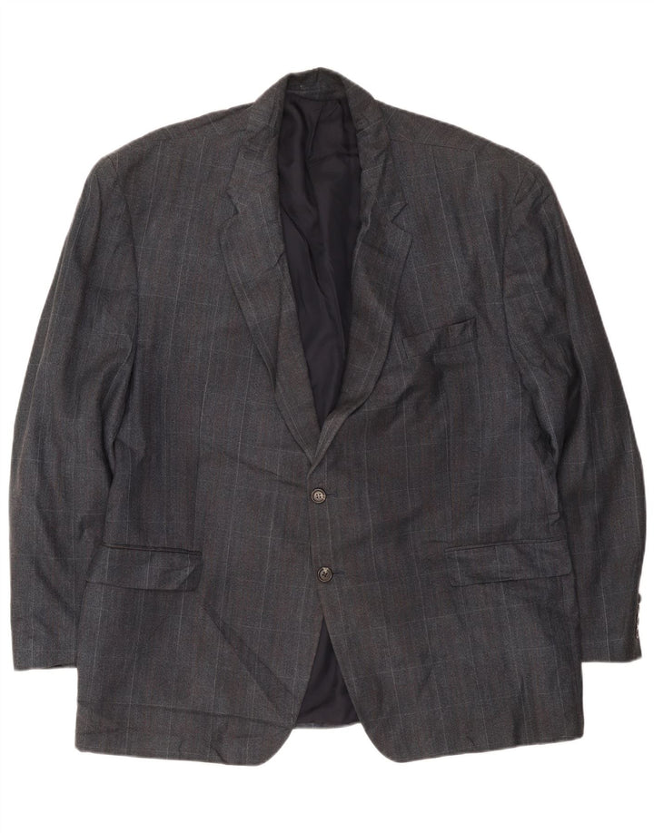 Jaqueta blazer masculina Chaps com 2 botões UK 42 XL azul marinho xadrez