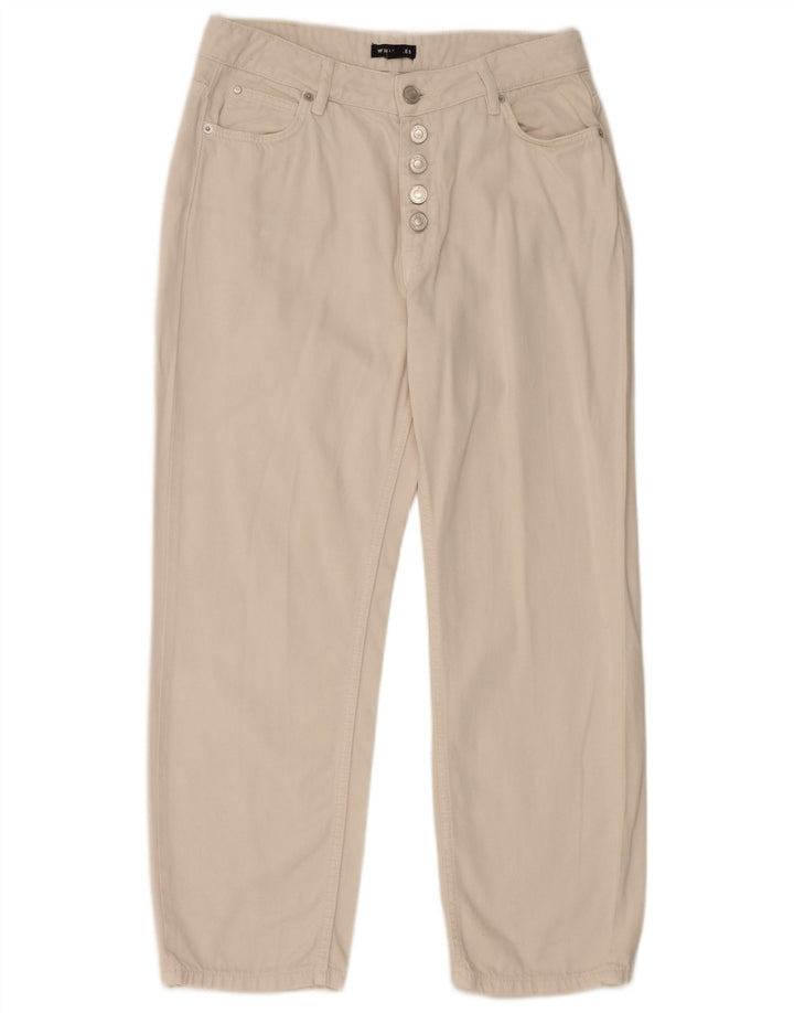 WHISTLES Calça jeans reta feminina W30 L26 algodão branco