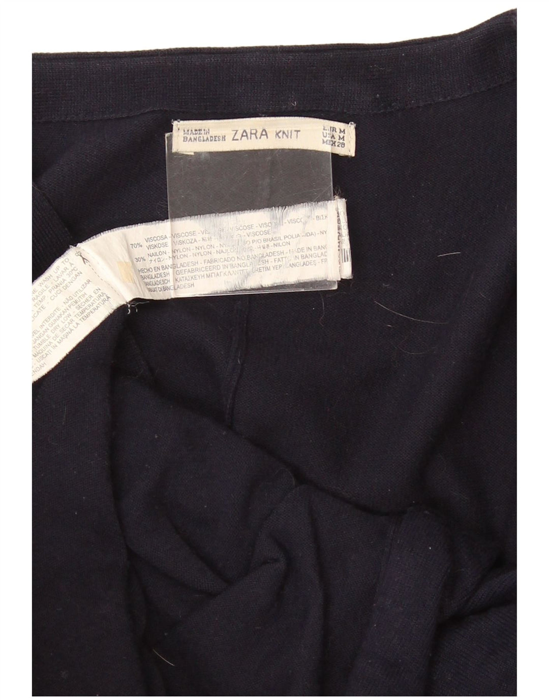 Suéter cardigã feminino Zara Batwing grande Reino Unido 14 médio azul marinho
