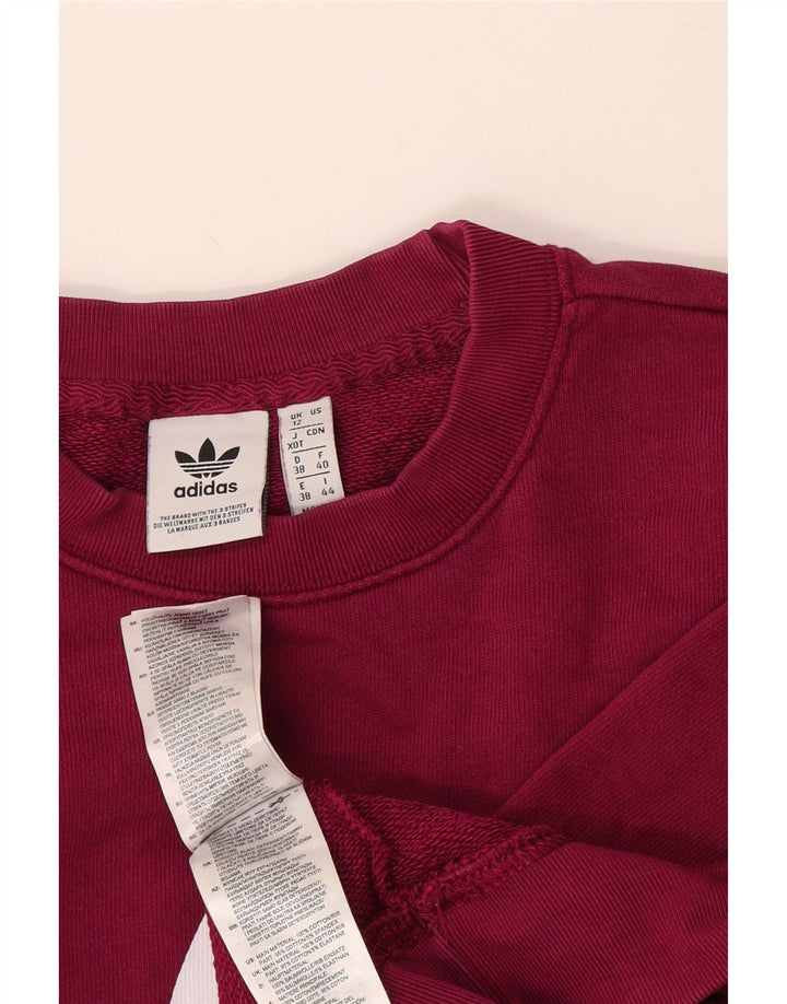 Adidas feminino gráfico oversized moletom jumper reino unido 12 médio borgonha