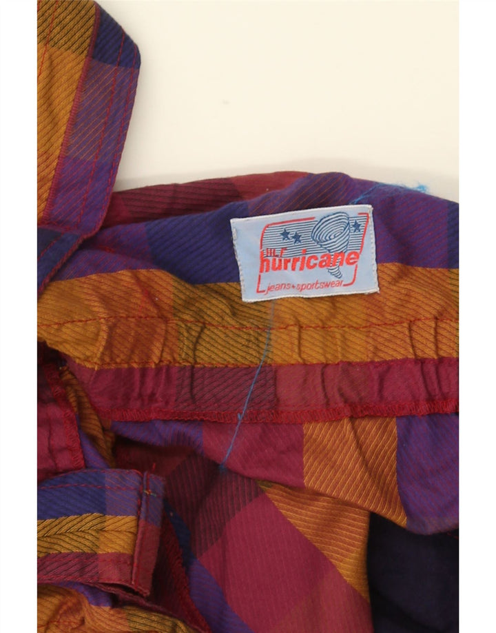 Calça jardineira feminina VINTAGE EU 38 Médio W32 L33 xadrez multicolorido