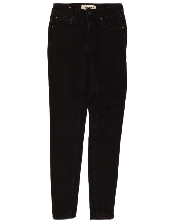 Calça jeans skinny feminina Superdry W24 L30 algodão preto