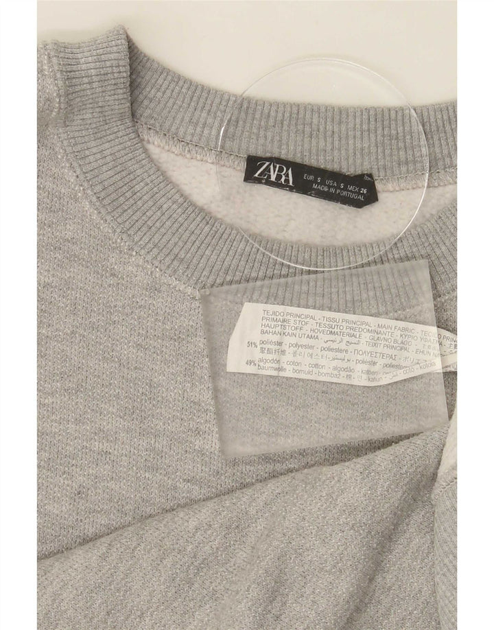 Zara Moletom Masculino Jumper Pequeno Poliéster Cinza