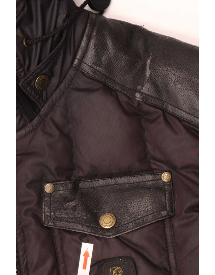 Jaqueta acolchoada masculina Refrigiwear Cruz com capuz UK 38 poliéster preto médio