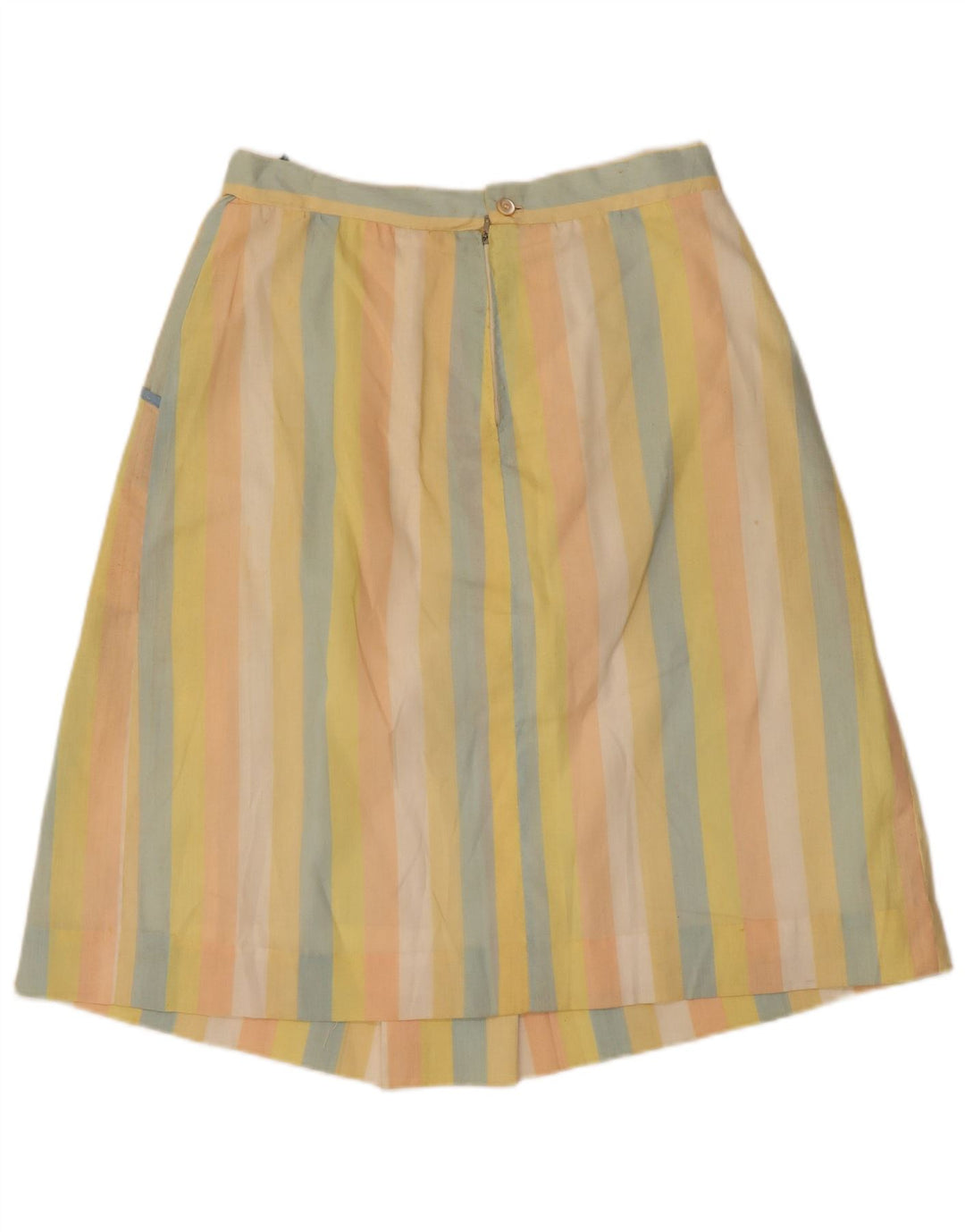 Saia vintage feminina linha A W32 grande listrada multicolorida