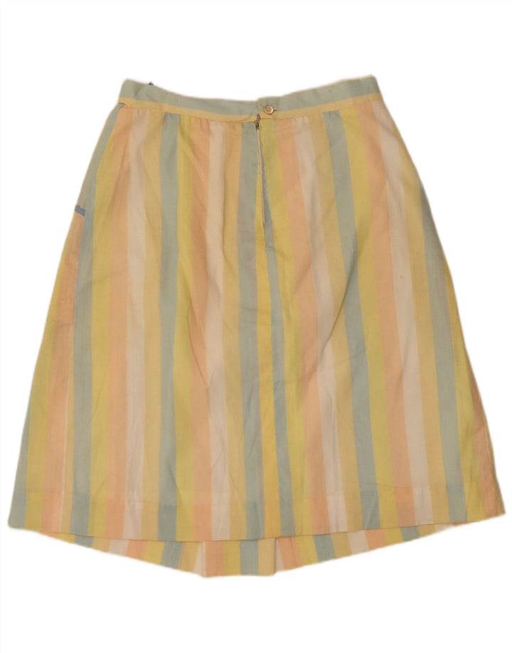 Saia vintage feminina linha A W32 grande listrada multicolorida