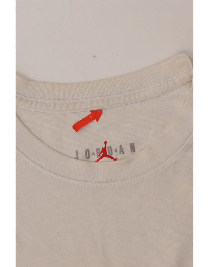 Jordan Camiseta masculina gráfica top pequeno algodão branco