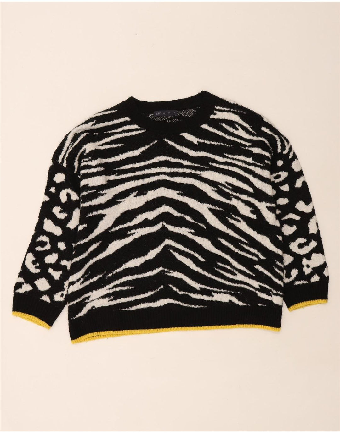 Suéter feminino Marks & Spencer com gola canoa Reino Unido 16 grande preto