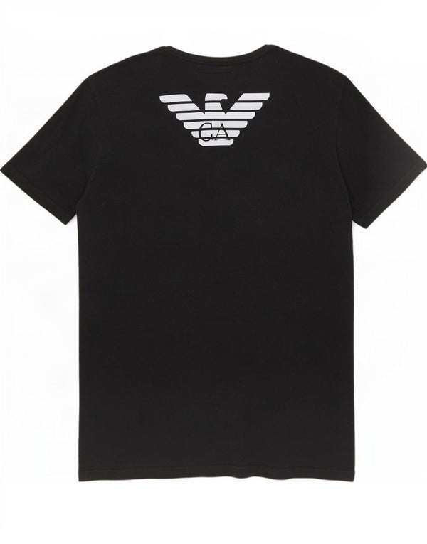 Camiseta gráfica feminina Emporio Armani UK 14 médio preto