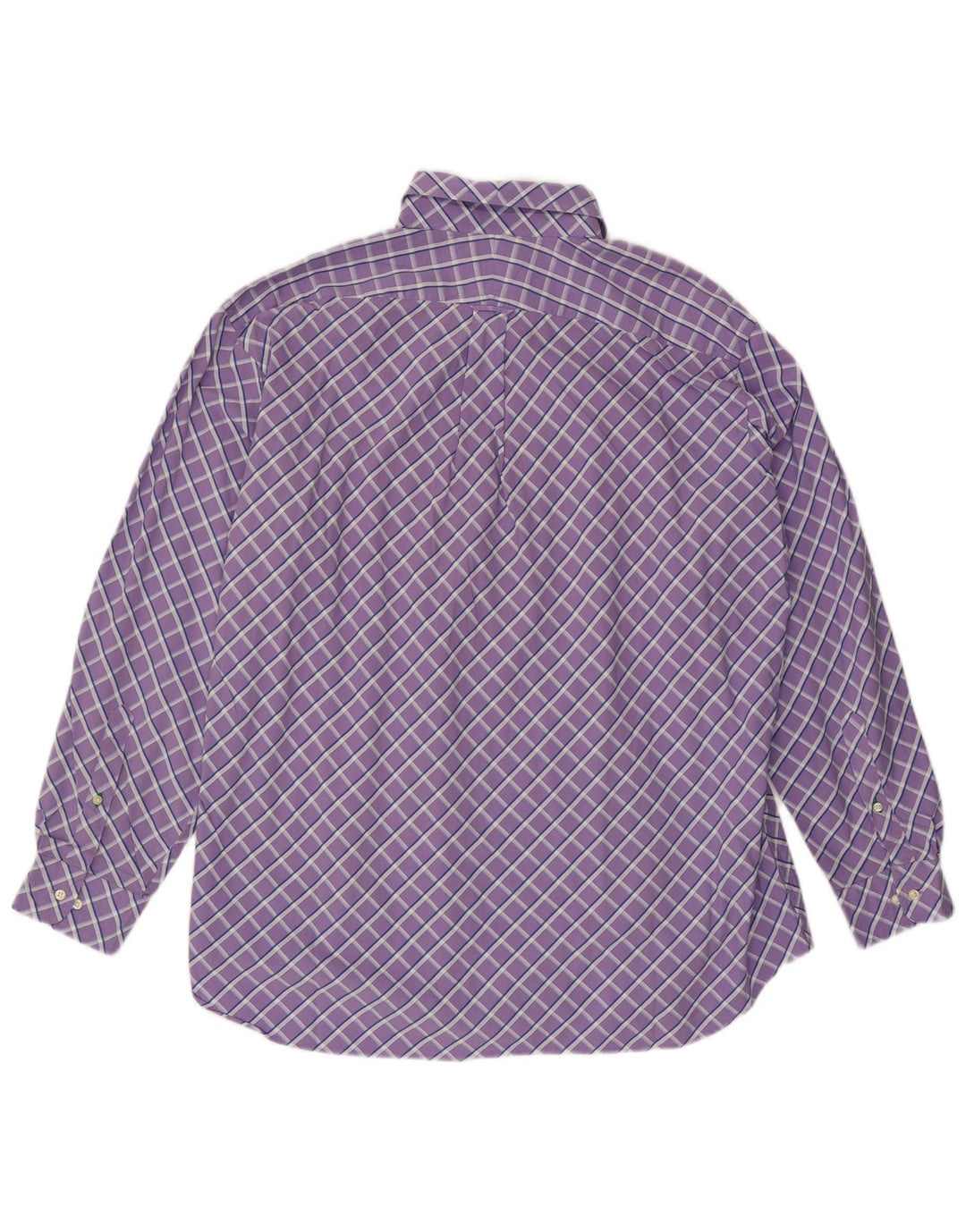 Camisa masculina TOMMY HILFIGER tamanho 17 1/2 XL algodão xadrez roxo