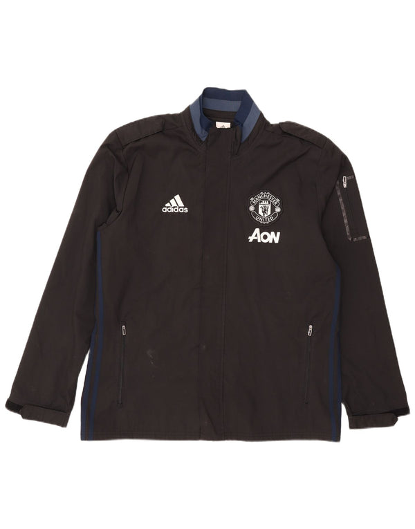 Adidas Mens Manchester United Windbreaker Jacket UK 40 Grande Preto