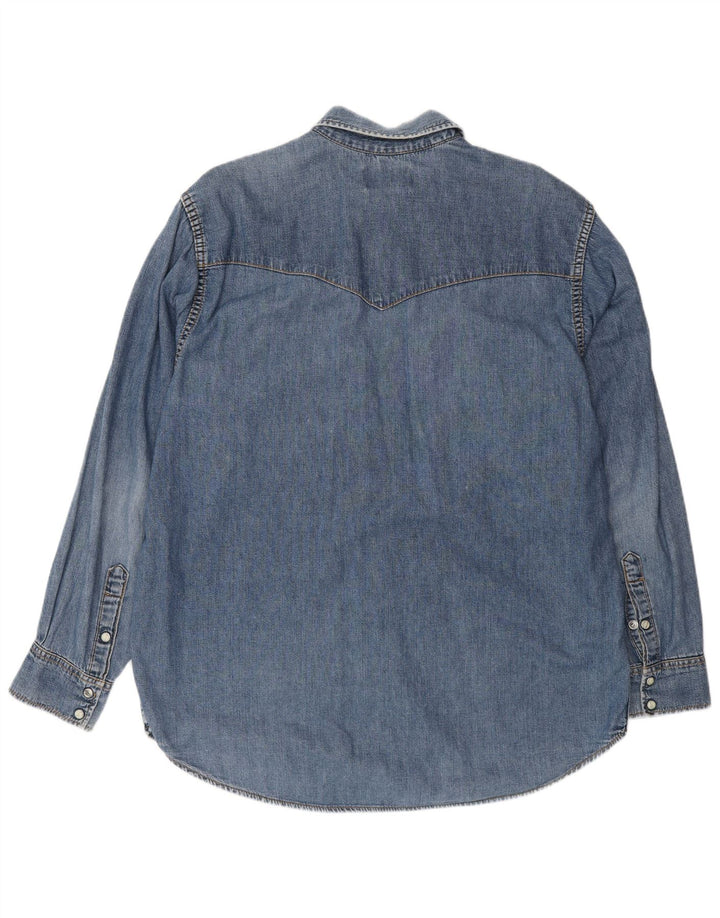 LEE Mens Denim Shirt Medium Blue Cotton