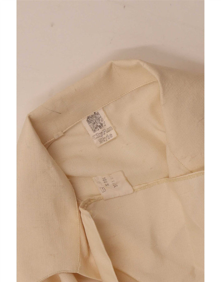 Camisa Blusa Feminina Vintage Reino Unido 12 Médio Off White Poliamida