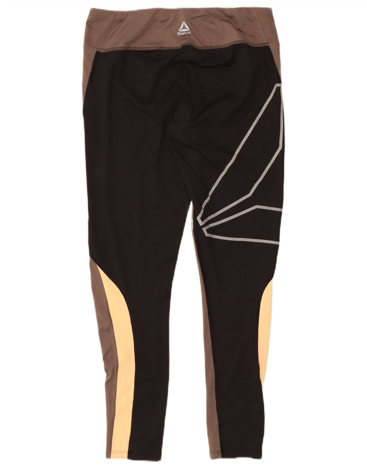 Leggings femininos REEBOK UK 12/14 cinza médio colorblock poliéster