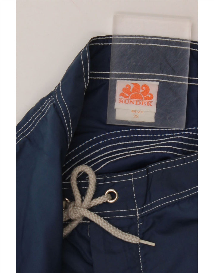 Shorts de natação masculino SUNDEK pequeno nylon listrado azul marinho