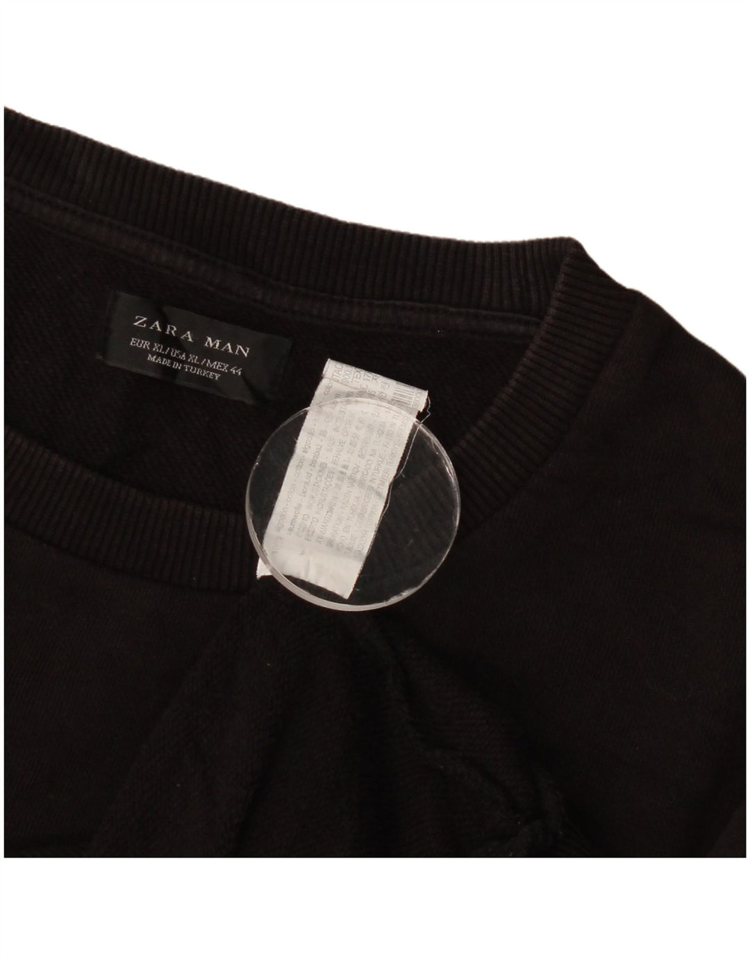 Zara Moletom Masculino Jumper XL Preto Geométrico Algodão