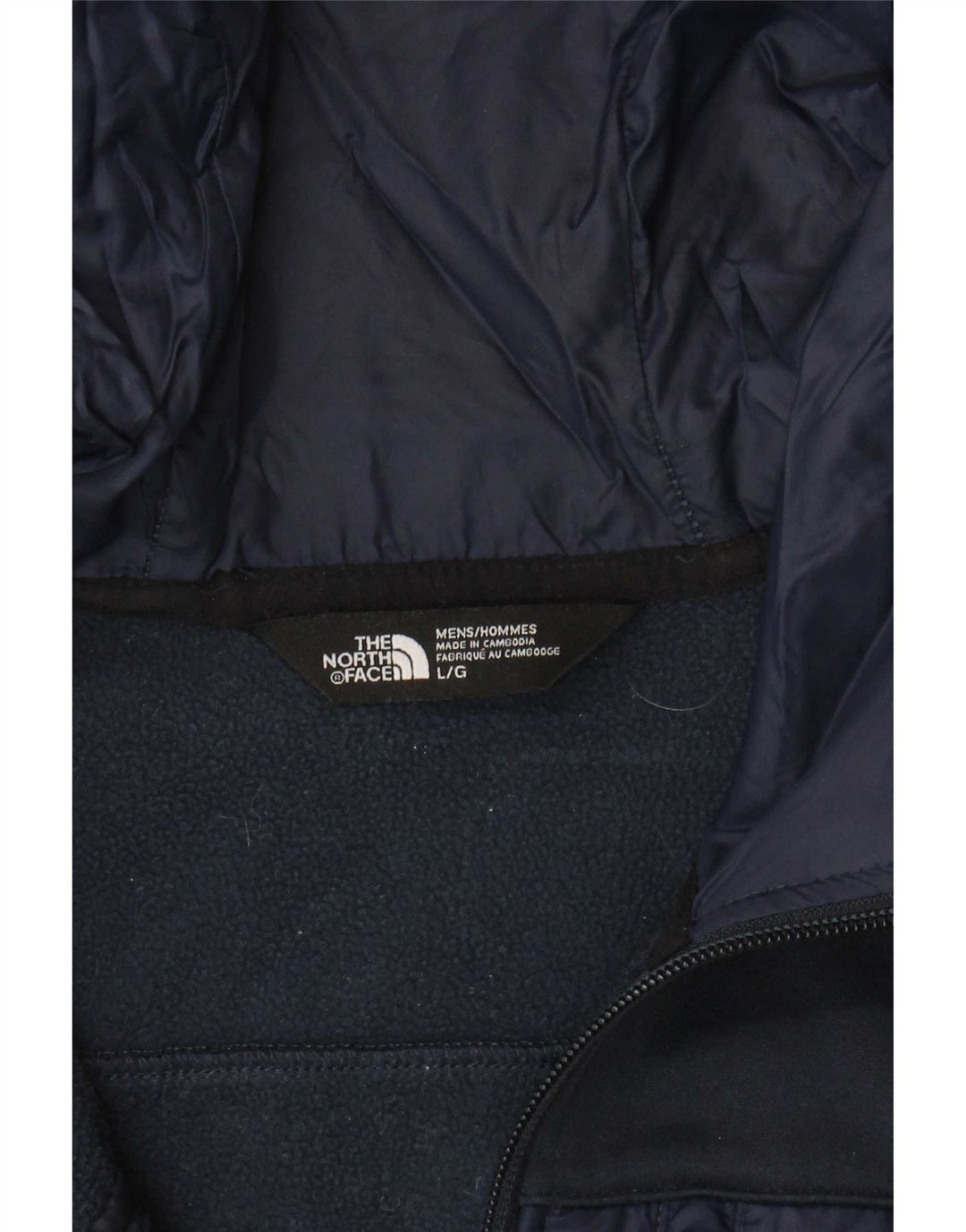 Suéter masculino com capuz e zíper The North Face grande poliéster azul marinho