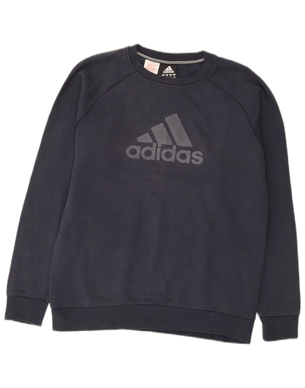 Adidas Meninos Graphic Sweatshirt Jumper 15-16 Anos Azul Marinho Algodão