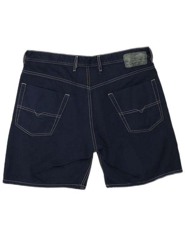 Shorts casuais femininos Diesel W36 XL algodão azul marinho