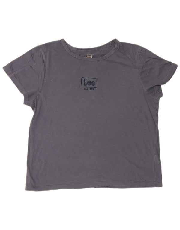 Camiseta feminina Lee com estampa slim fit UK 18 XL algodão cinza