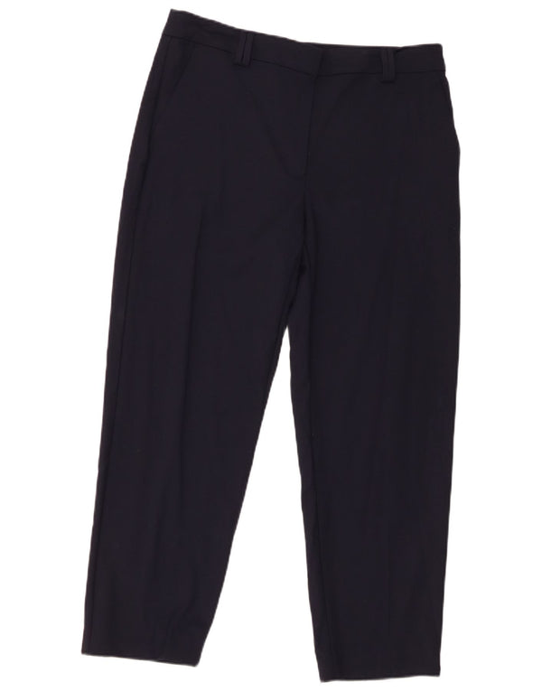 Calças cortadas femininas Marks & Spencer UK 10 pequenas W32 L26 azul marinho