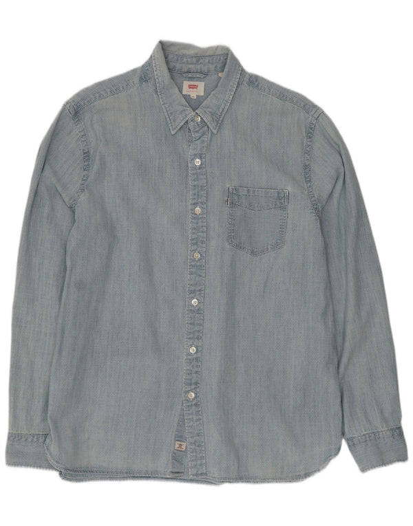 Camisa masculina Levi's XL azul algodão