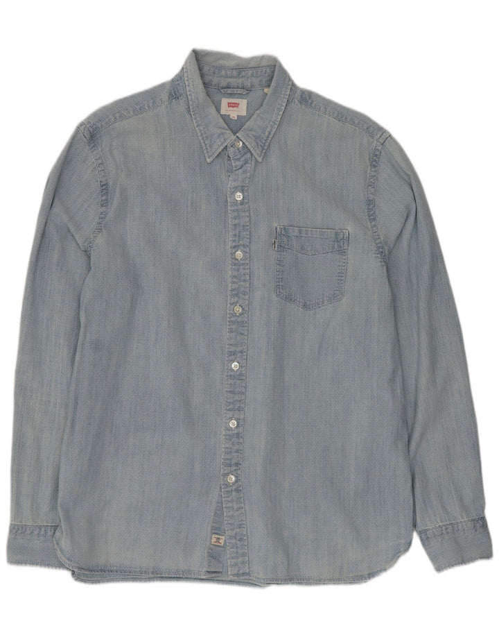 Camisa masculina Levi's XL azul algodão
