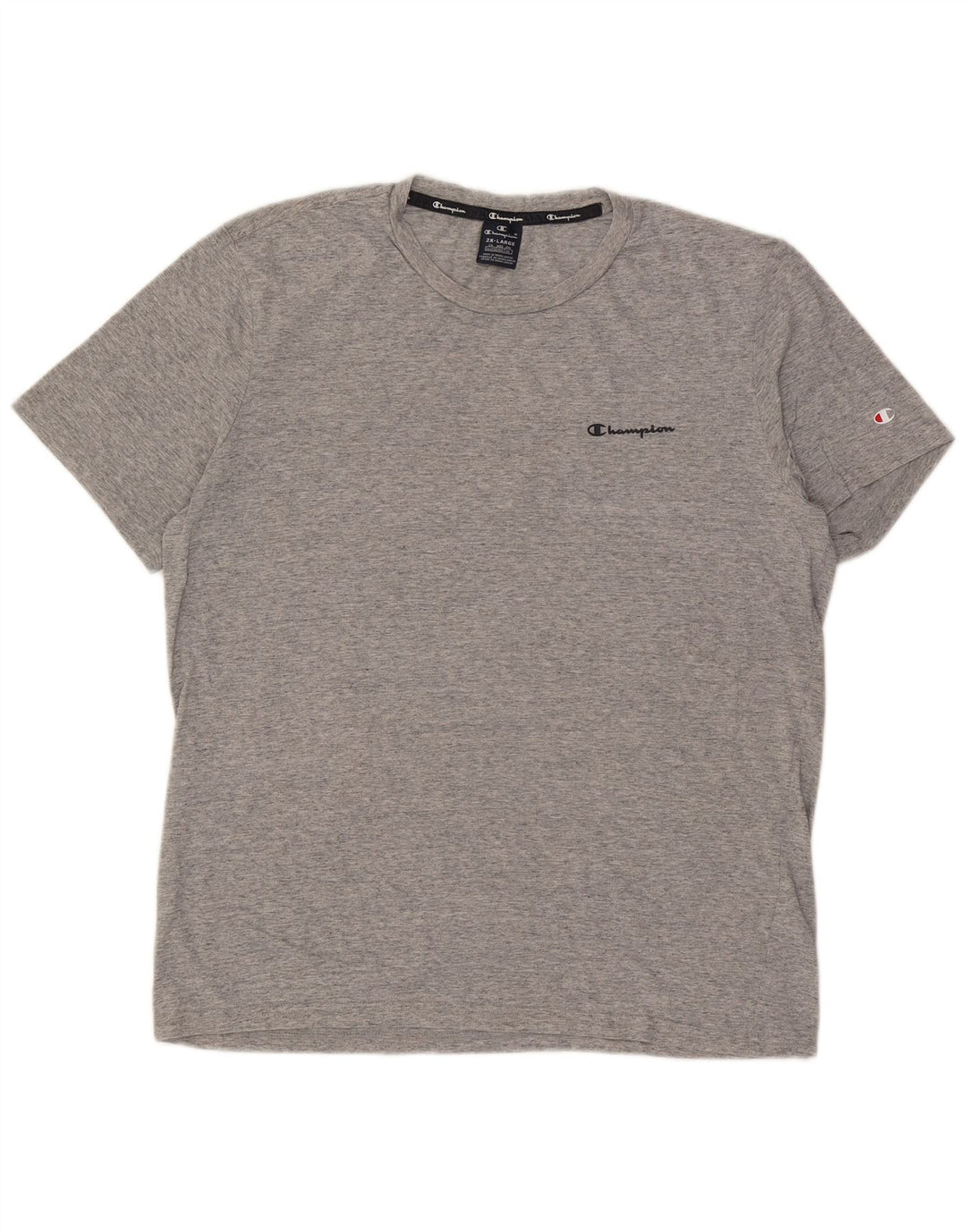 Camiseta masculina Champion 2XL algodão manchado cinza
