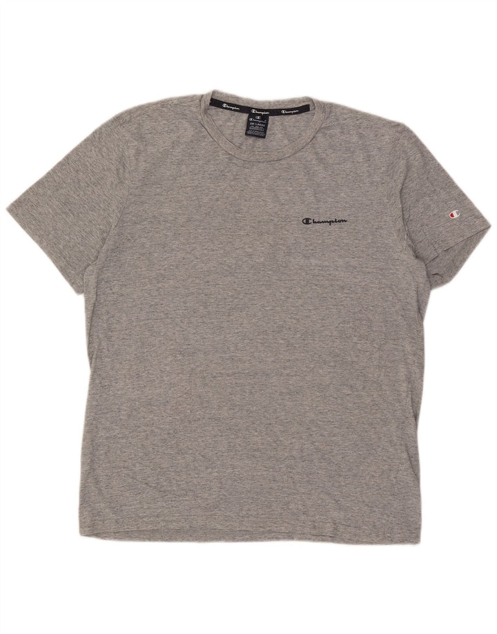 Camiseta masculina Champion 2XL algodão manchado cinza