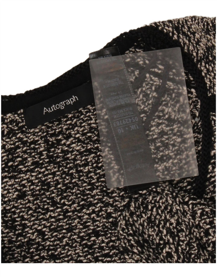 Suéter feminino Marks & Spencer Autograph com decote em V Reino Unido 10 pequeno preto
