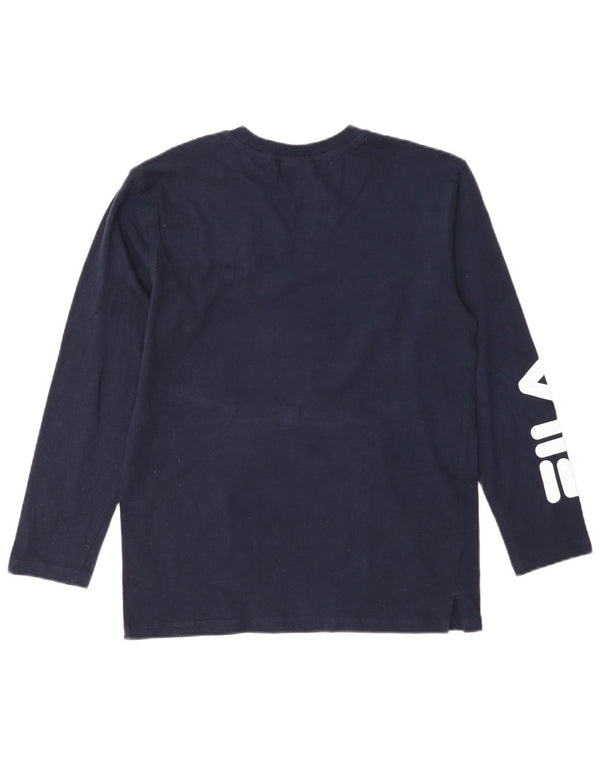 Fila Boys Graphic Top manga comprida 13-14 anos azul marinho algodão