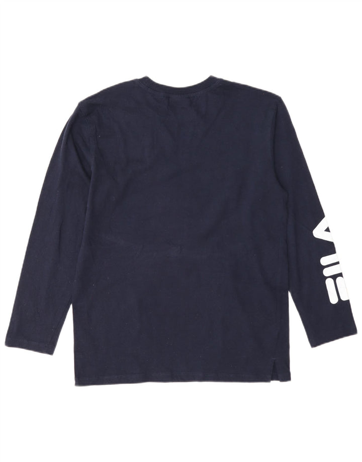 Fila Boys Graphic Top manga comprida 13-14 anos azul marinho algodão