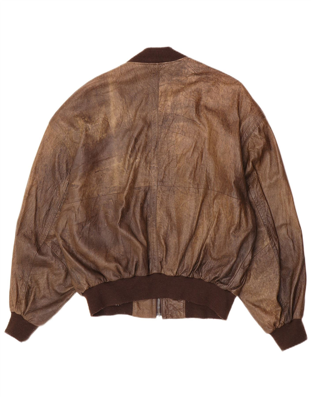 Jaqueta bomber masculina de couro Stadler EU 40 grande marrom