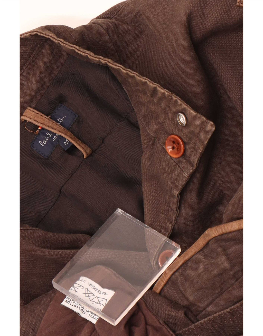 Jaqueta utilitária masculina Paul Smith Reino Unido 38 algodão marrom médio